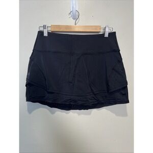 Athleta Stealth TruCool Athletic Skirt Skort Black SMALL Tennis Golf Pickelball
